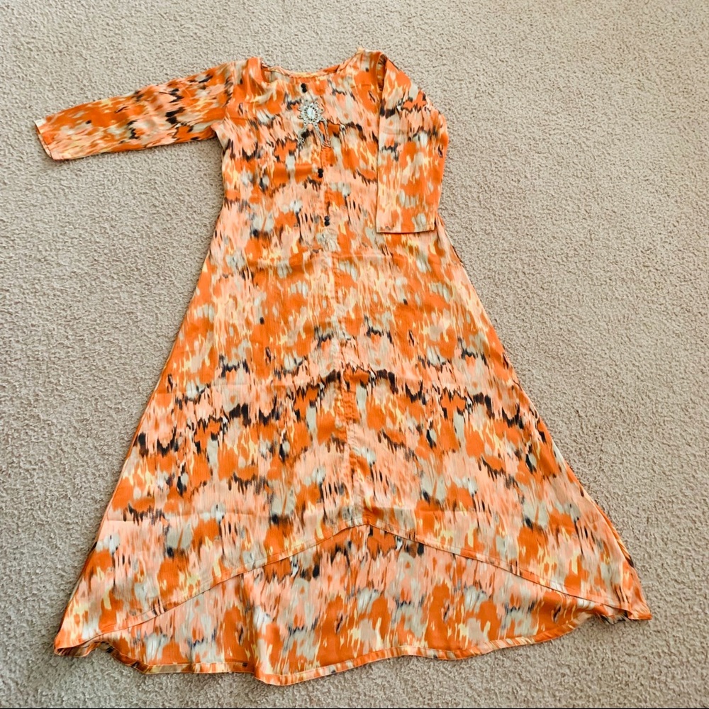 High-Low Silk Pakistani Kurti